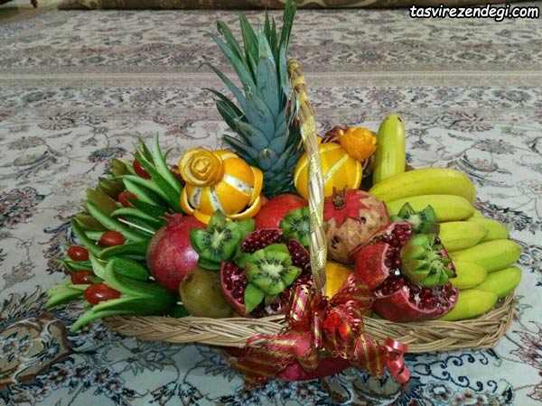 تزیین میوه یلدایی عروس