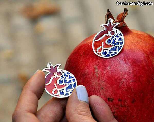 مدل گوشواره جدید تایپوگرافی نقره و مینا