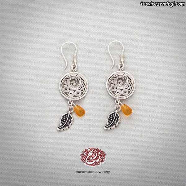 مدل گوشواره نقره دست ساز ملیله