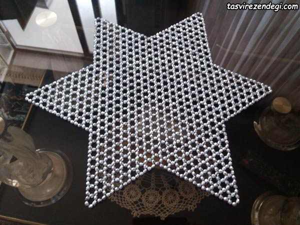 رومیزی تراشه بافی مدل ستاره