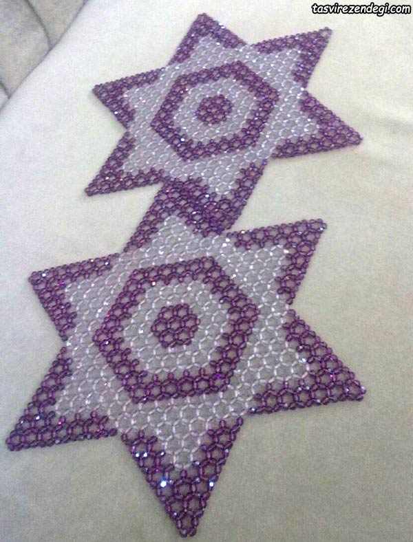 رومیزی تراشه بافی مدل ستاره