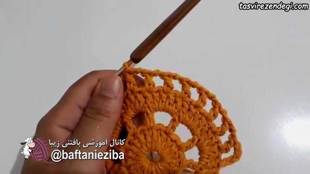 آموزش بافت فرشینه گل قلاب بافی