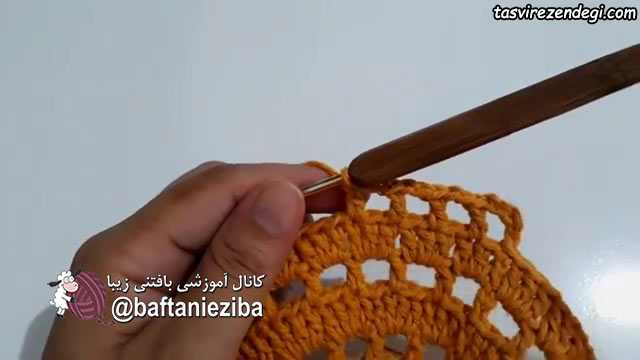 آموزش بافت فرشینه گل قلاب بافی