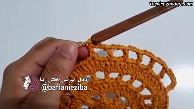 آموزش بافت فرشینه گل قلاب بافی