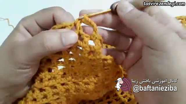 آموزش بافت فرشینه گل قلاب بافی