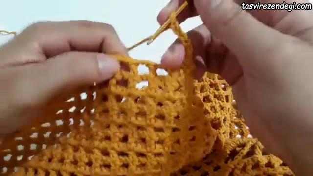 آموزش بافت فرشینه گل قلاب بافی
