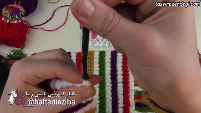 آموزش بافت قالیچه کوچک قلاب بافی
