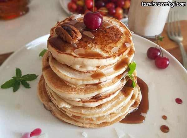 طرز تهیه پنکیک وگان بدون تخم مرغ برای گیاه خواران