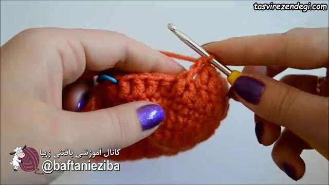 آموزش بافت پاپوش زمستانی قلاب بافی
