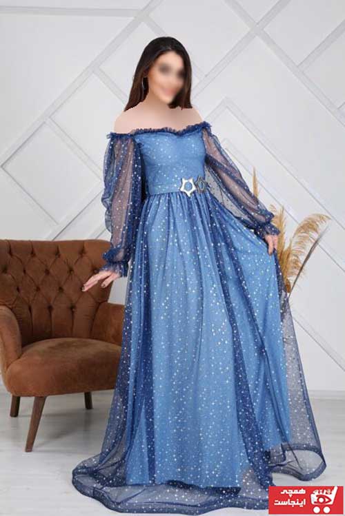 لباس مجلسی زنانه آبی تیره 2021