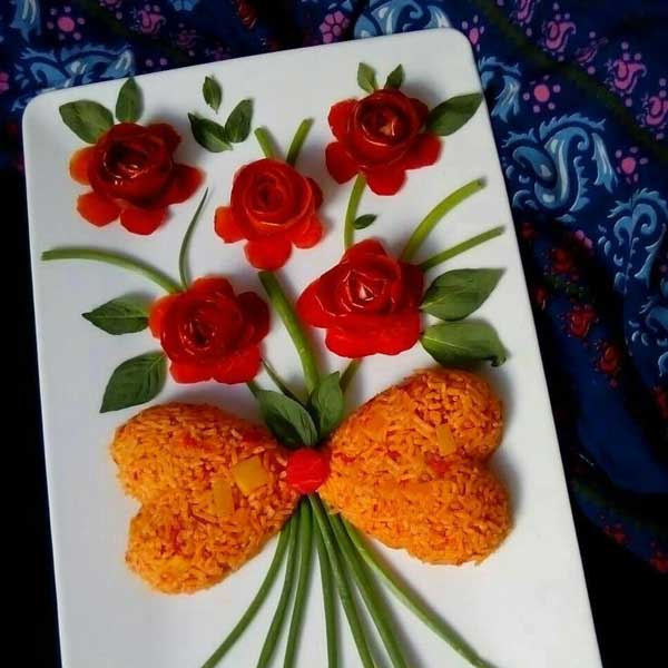 تزیین دمپختک گوجه فرنگی