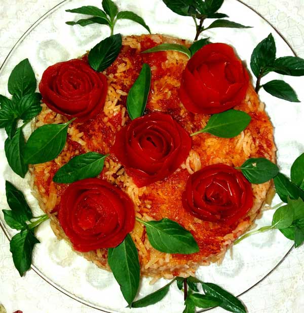تهیه تزیین دمی گوجه