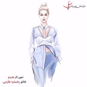 نمونه ای از طرح یک فیگور مدل برای ایجاد یک طراحی لباس