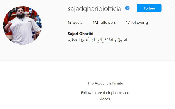 sajad gharibi instagram page