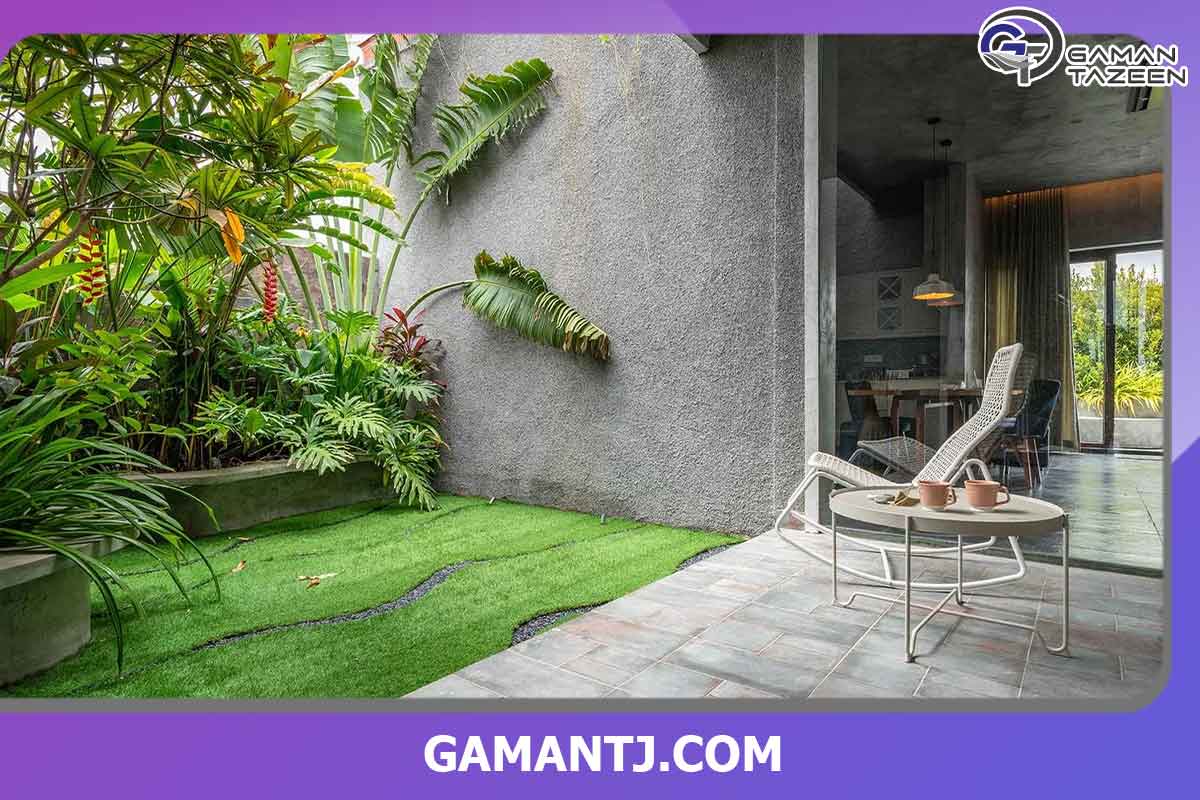 تزیین بالکن با فنس چمنی