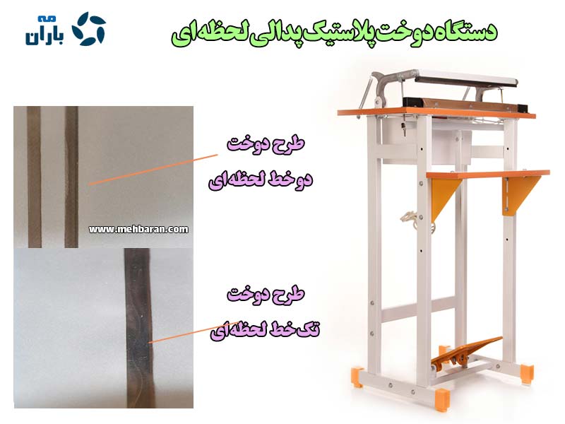 دستگاه دوخت پلاستیک پدالی لحظه ای تایمردار مه باران