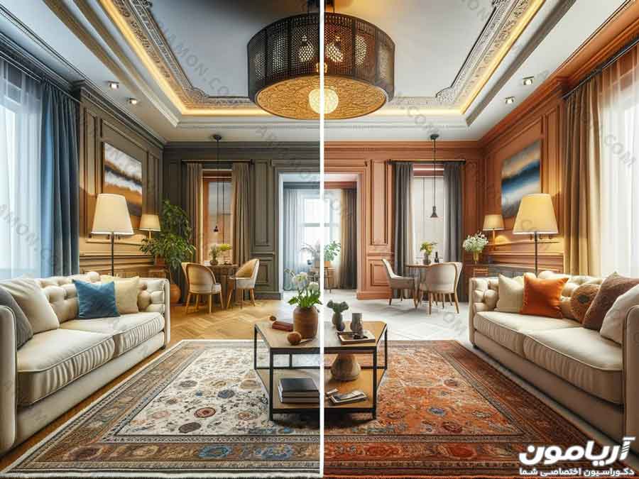تغییر دکوراسیون با رنگ دیوار