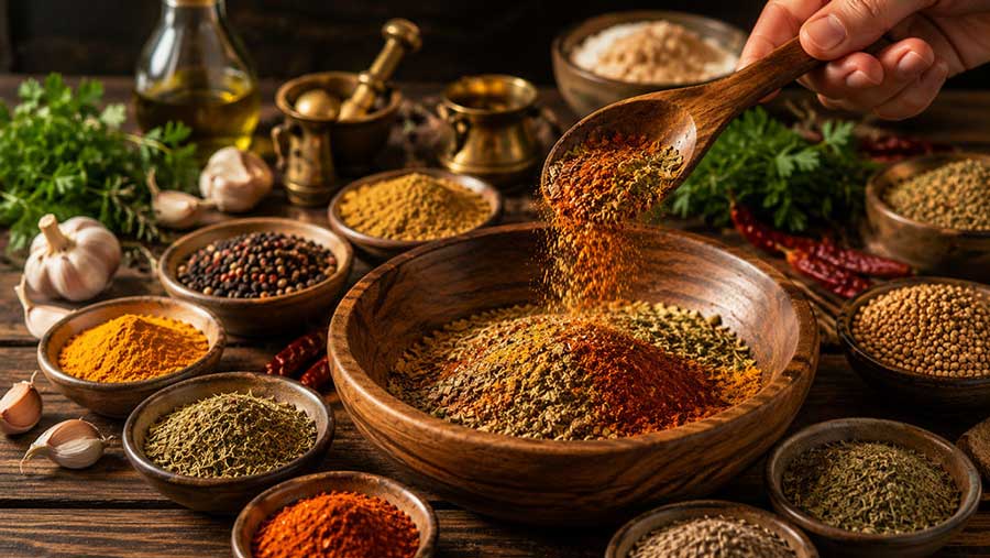 ترکیب و آمادهسازی ادویههای مختلف