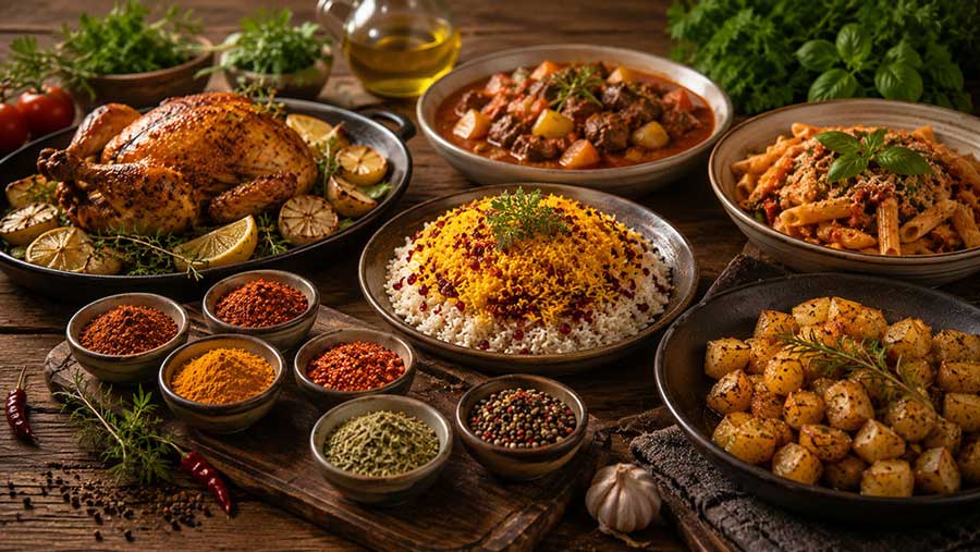 ادویه مناسب برای غذاهای مختلف