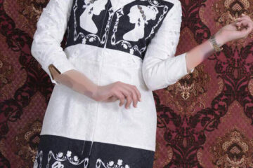 عکس مدل  مانتو مجلسی سفید و مشکی