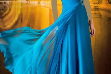 ژورنال مدل لباس شب بلند شیک حریر lyalina به رنگ آبی روشن و آبی تیره