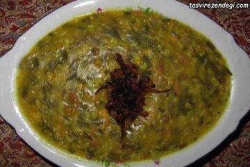 طرز تهیه آش سبزی شیرازی با گوشت گردن بوقلمون