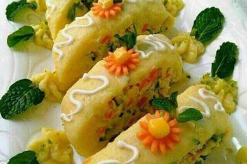 طرز تهیه سالاد سیب زمینی رولتی خوشمزه و مجلسی