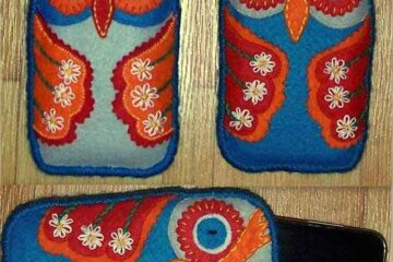 آموزش دوخت کیف موبایل نمدی زیبای فانتزی با طرح جغد