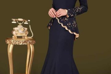 عکس لباس مجلسی پوشیده بلند و شیک به رنگ های سبز و آبی