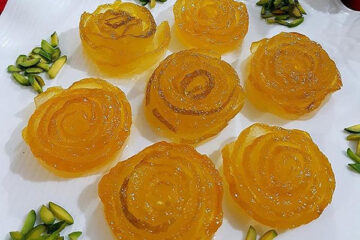 طرز تهیه مربای بالنگ تازه مجلسی به شکل گل