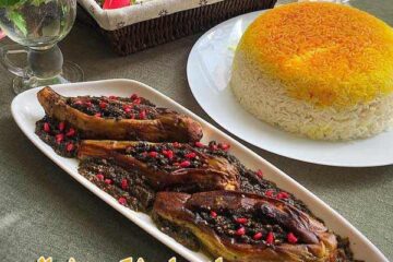 طرز تهیه بادمجان شکم پر شمالی با سبزیجات معطر محلی