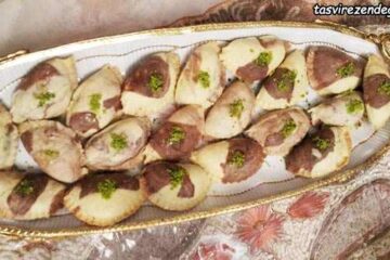 قطاب دو رنگ شیرینی عید لذیذ و مجلسی