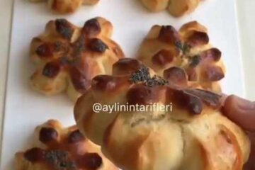 نان پوآچا گل خوشمزه با بافت عالی همراه با فیلم تزیین خمیر