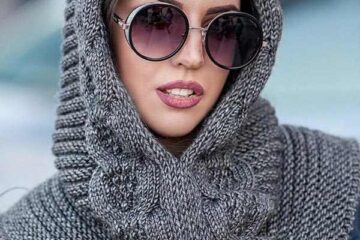 مدل مقنعه بافتنی میل بافی و قلاب بافی • مقنعه اسکی دستباف