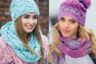 مدل شال و کلاه دخترانه و زنانه بافتنی دو میل جدید و شیک
