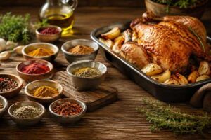 انواع ادویه ترکیبی در کنار غذاهای مختلف