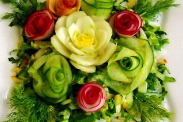 تزیین سالاد فصل و سالاد شیرازی
