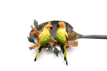 نقاشی با مواد غذایی بر بوم قاشق