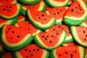 دسر شب یلدا با بیسکویت هندوانه ای